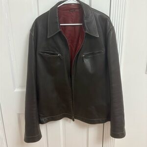 Hermes Men's Brown Leather Jacket